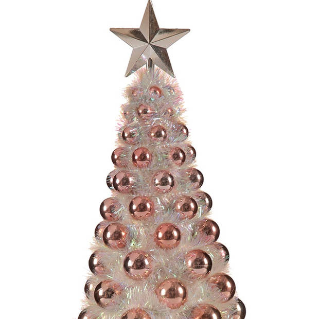 Krist+ kunst kerstboom - klein - roze - 37,5 cm - Kunstkerstboom