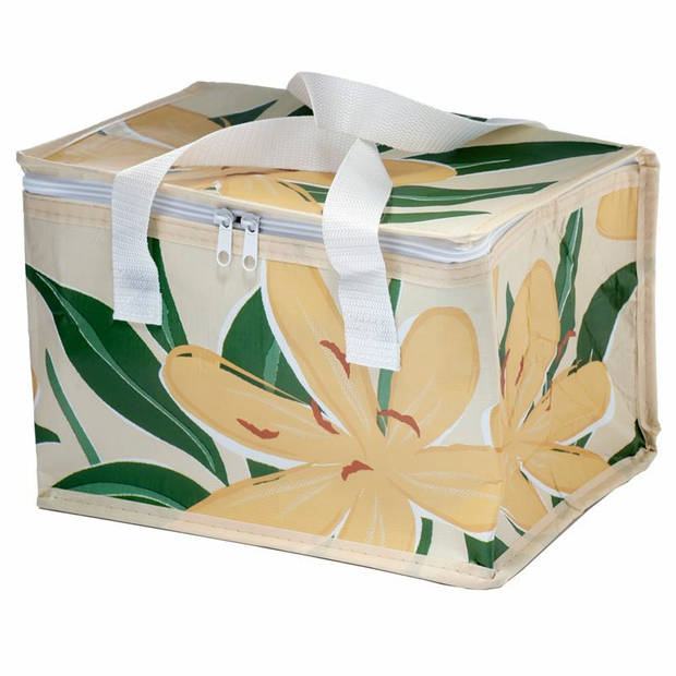 2x Stuks Kleine lunch koeltas - Boterbloem print - 20 x 30 x 20 cm - 12 liter - Koeltas