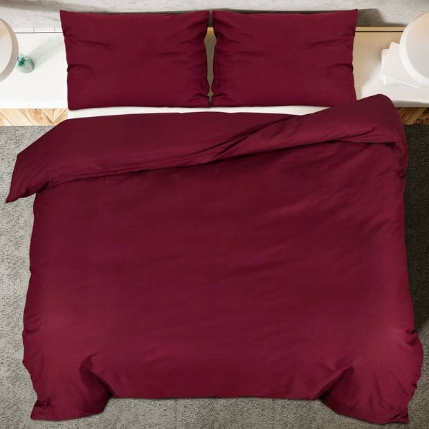 vidaXL Dekbedovertrekset lichtgewicht 240x220 cm microvezel bordeaux