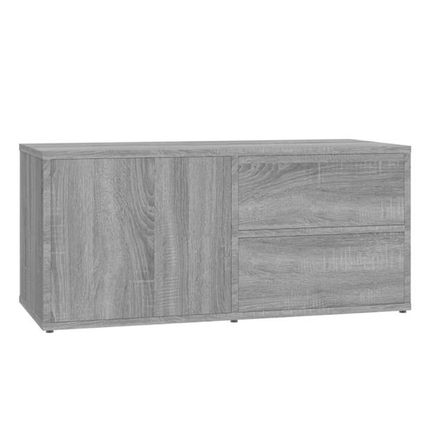 vidaXL Tv-meubel 80x34x36 cm bewerkt hout grijs sonoma eikenkleurig