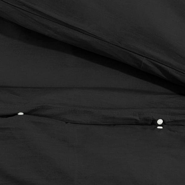 vidaXL Dekbedovertrekset 220x240 cm katoen zwart