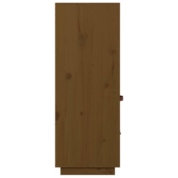 vidaXL Hoge kast 67x40x108,5 cm massief grenenhout honingbruin