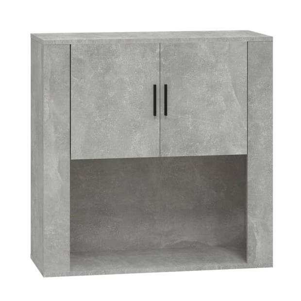 vidaXL Wandkast 80x33x80 cm bewerkt hout betongrijs