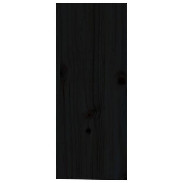 The Living Store Wijnrekken - Houten Wijnrek 62x25x62 cm - Massief grenenhout - zwart