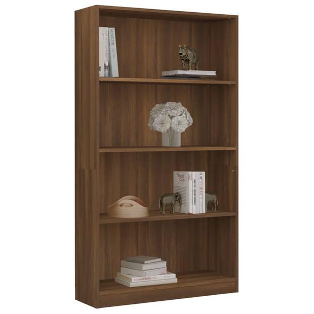 vidaXL Boekenkast met 4 schappen 80x24x142 cm hout bruin eikenkleur