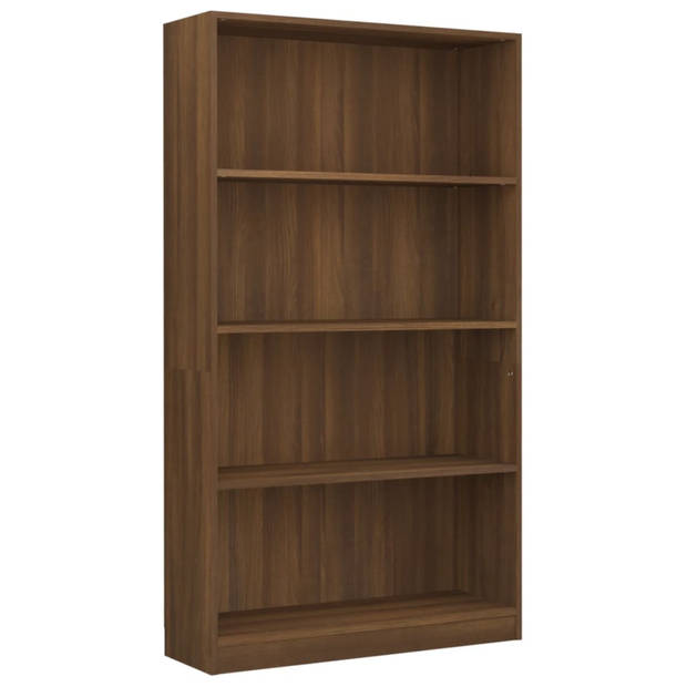 vidaXL Boekenkast met 4 schappen 80x24x142 cm hout bruin eikenkleur