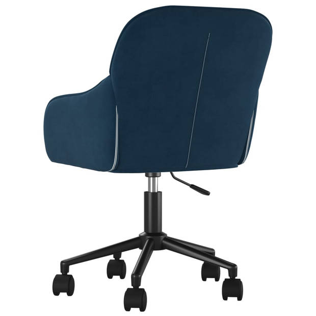 vidaXL Eetkamerstoelen draaibaar 2 st fluweel blauw