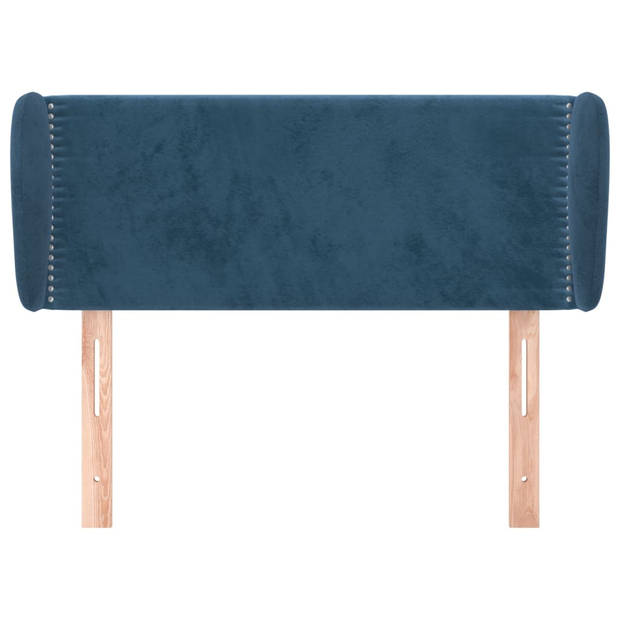 vidaXL Hoofdbord met randen 103x23x78/88 cm fluweel donkerblauw