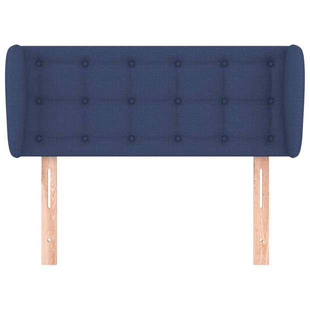 vidaXL Hoofdbord met randen 103x23x78/88 cm stof blauw