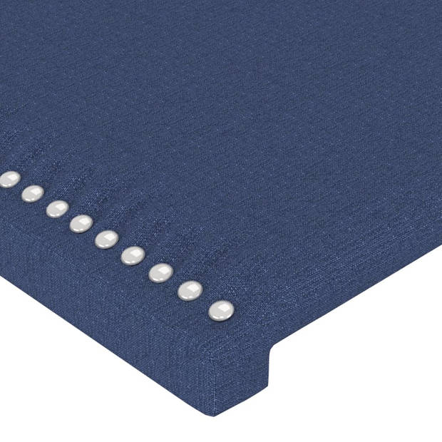 vidaXL Hoofdbord met randen 93x23x118/128 cm stof blauw