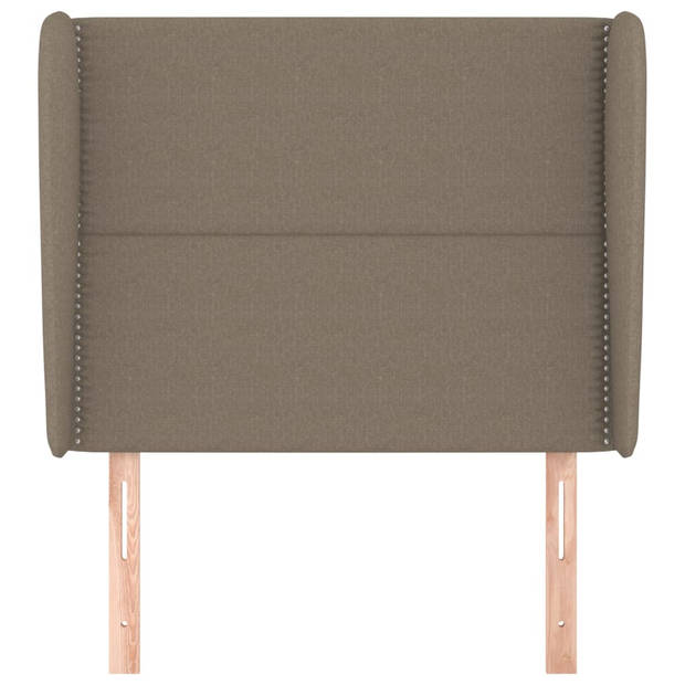 vidaXL Hoofdbord met randen 103x23x118/128 cm stof taupe