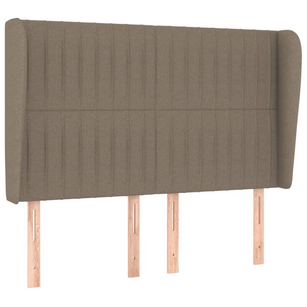 vidaXL Hoofdbord met randen 147x23x118/128 cm stof taupe