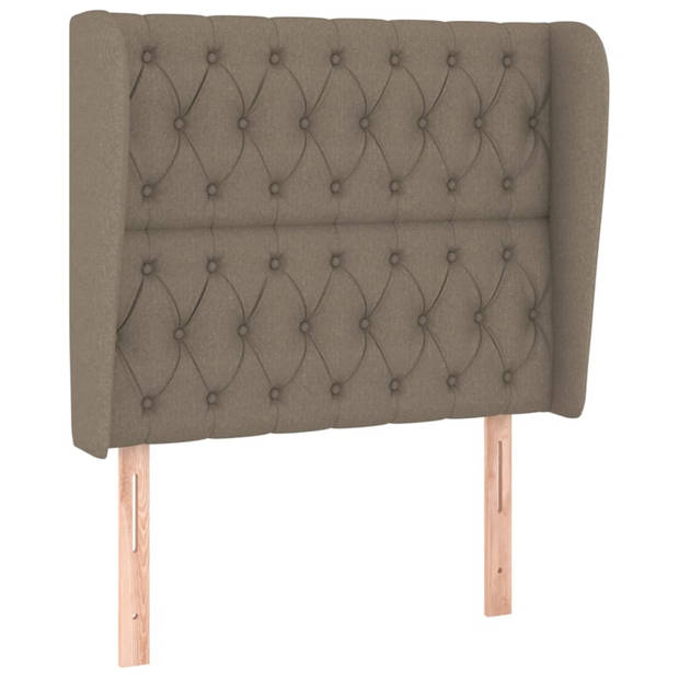 vidaXL Hoofdbord met randen 93x23x118/128 cm stof taupe