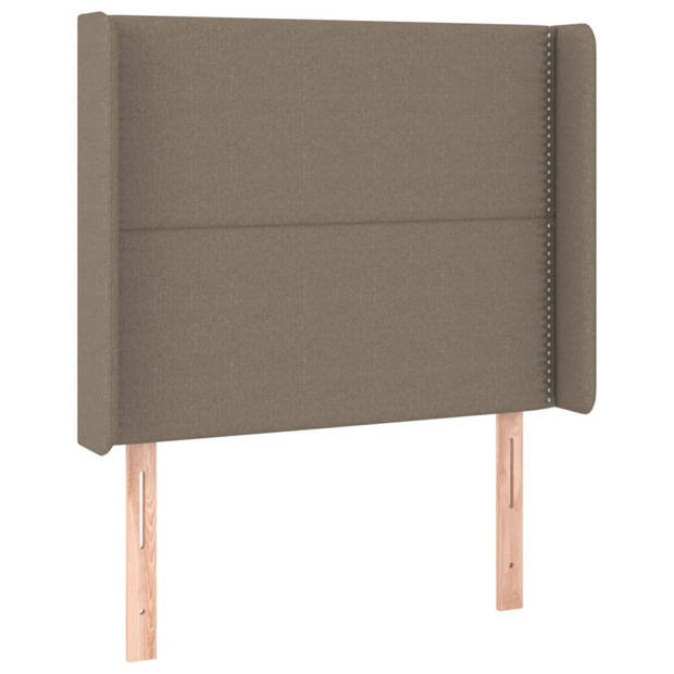 vidaXL Hoofdbord met randen 83x16x118/128 cm stof taupe