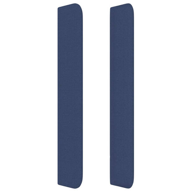vidaXL Hoofdbord met randen 163x16x118/128 cm stof blauw