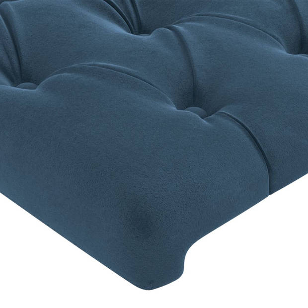 vidaXL Bedframe met hoofdeinde fluweel donkerblauw 180x200 cm