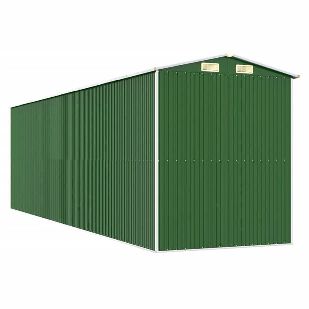 vidaXL Tuinschuur 192x689x223 cm gegalvaniseerd staal groen