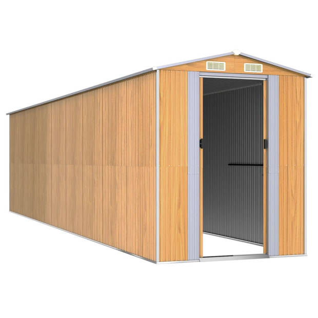 The Living Store Schuur Outdoor - 192 x 772 x 223 cm - lichtbruin - gegalvaniseerd staal