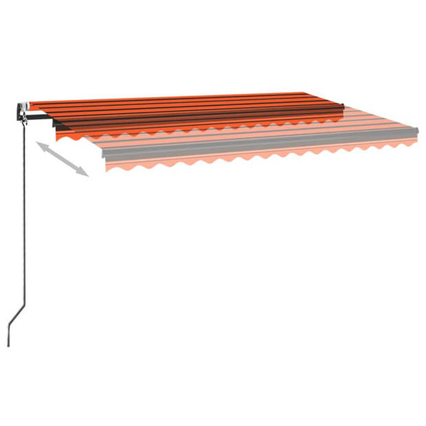 vidaXL Luifel automatisch uittrekbaar 450x350 cm oranje en bruin