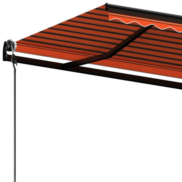 vidaXL Luifel automatisch uittrekbaar 450x350 cm oranje en bruin