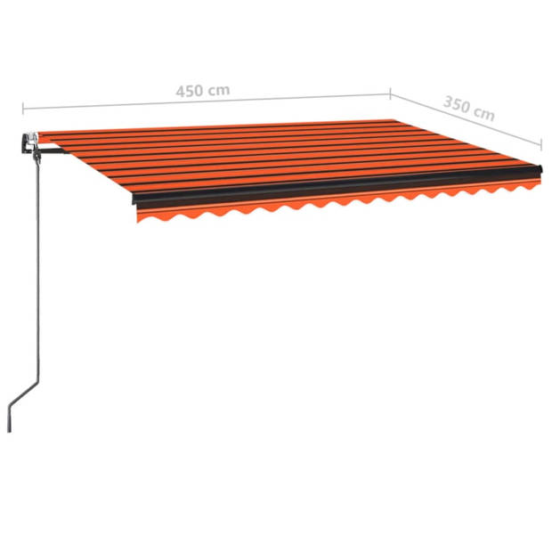 vidaXL Luifel automatisch uittrekbaar 450x350 cm oranje en bruin