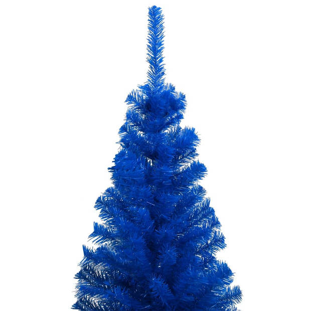 vidaXL Kunstkerstboom met verlichting en kerstballen 120 cm PVC blauw