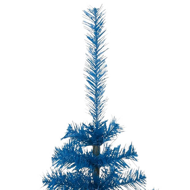 The Living Store Halve Kunstkerstboom - Blauw - 120 cm - PVC en staal - 250 takken