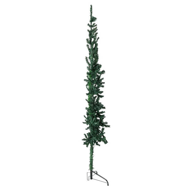 The Living Store Kunstkerstboom - Halve - 180 cm - PVC - Groen - Ruimtebesparend - Herbruikbaar - Levensecht - 246