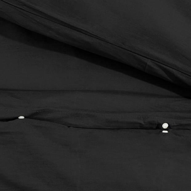 vidaXL Dekbedovertrekset 260x220 cm katoen zwart