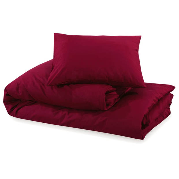 vidaXL Dekbedovertrekset lichtgewicht 200x220 cm microvezel bordeaux