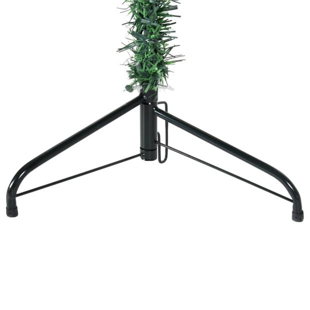 vidaXL Kunstkerstboom half met standaard smal 210 cm groen