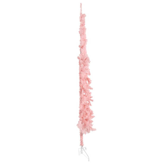 The Living Store Kunstkerstboom - Halve boom 240 cm - Ruimtebesparend - PVC - Roze