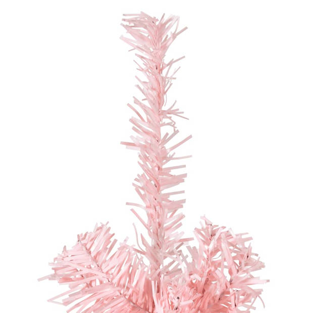 The Living Store Kunstkerstboom - Halve boom 240 cm - Ruimtebesparend - PVC - Roze