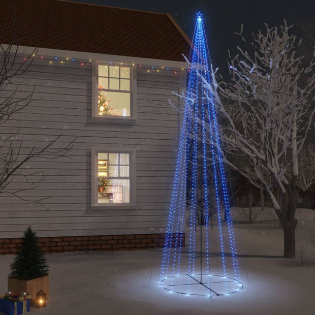 The Living Store Kerstboom LED 800x230 cm - Blauw - 1.134 LEDs - 8 lichteffecten - Compact ontwerp - Eenvoudig te