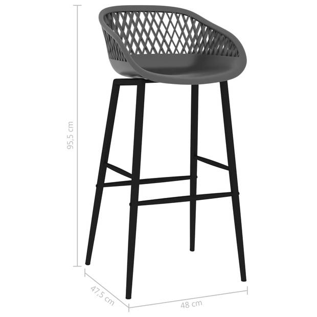 vidaXL Barstoelen 4 st grijs