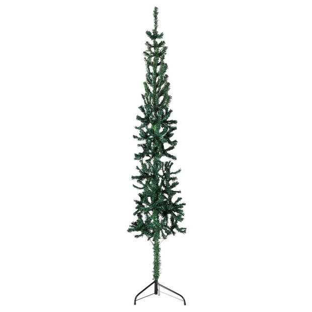 The Living Store Kunstkerstboom - Halve boom - 150 cm - PVC - Met 176 uiteinden