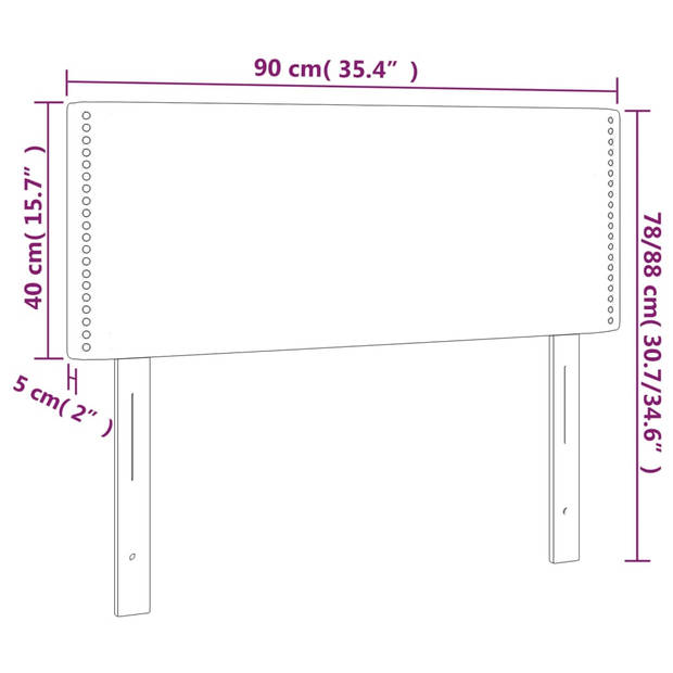 vidaXL Hoofdbord 90x5x78/88 cm fluweel donkerblauw