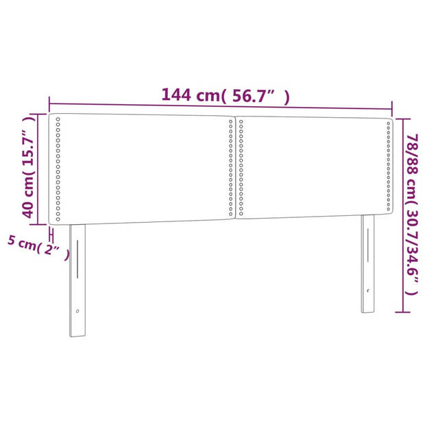 vidaXL Hoofdborden 2 st 72x5x78/88 cm fluweel donkerblauw