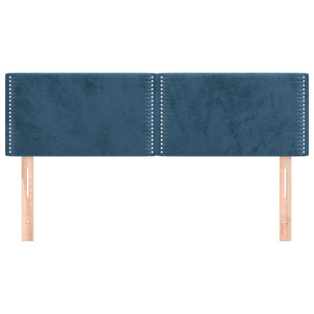 vidaXL Hoofdborden 2 st 72x5x78/88 cm fluweel donkerblauw