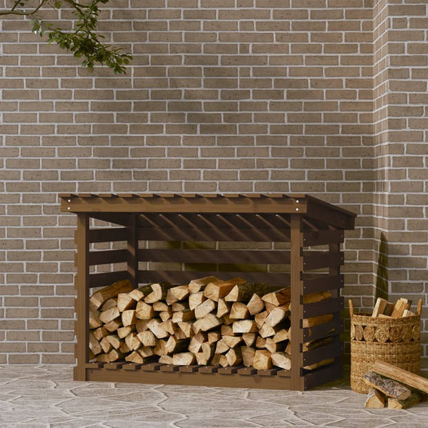 vidaXL Haardhoutrek 108x73x79 cm massief grenenhout honingbruin