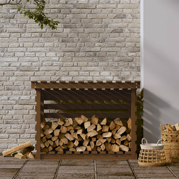 vidaXL Haardhoutrek 108x73x79 cm massief grenenhout honingbruin