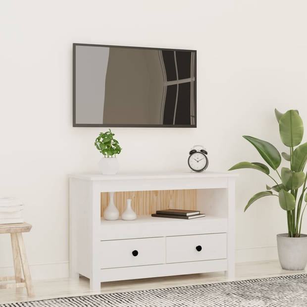 The Living Store Tv-meubel Landelijke Stijl - 79 x 35 x 52 cm - Massief Grenenhout
