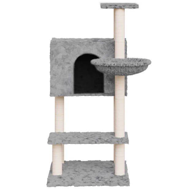 The Living Store Kattenboom Luxe - Kattenmeubel met meerdere niveaus - Comfortabel pluche - Duurzaam sisaltouw -