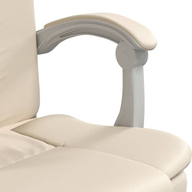 vidaXL Kantoorstoel verstelbaar kunstleer crèmekleurig