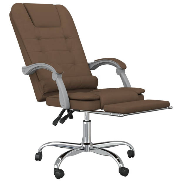 vidaXL Kantoorstoel massage verstelbaar stof bruin