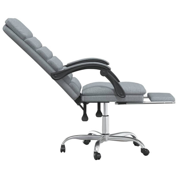 The Living Store Kantoorstoel massage verstelbaar stof lichtgrijs - Bureaustoel