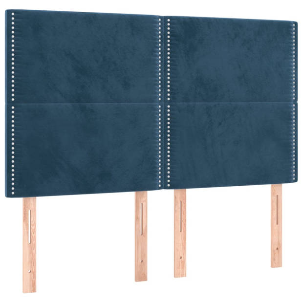 vidaXL Hoofdborden 4 st 72x5x78/88 cm fluweel donkerblauw