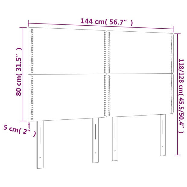 vidaXL Hoofdborden 4 st 72x5x78/88 cm kunstleer grijs