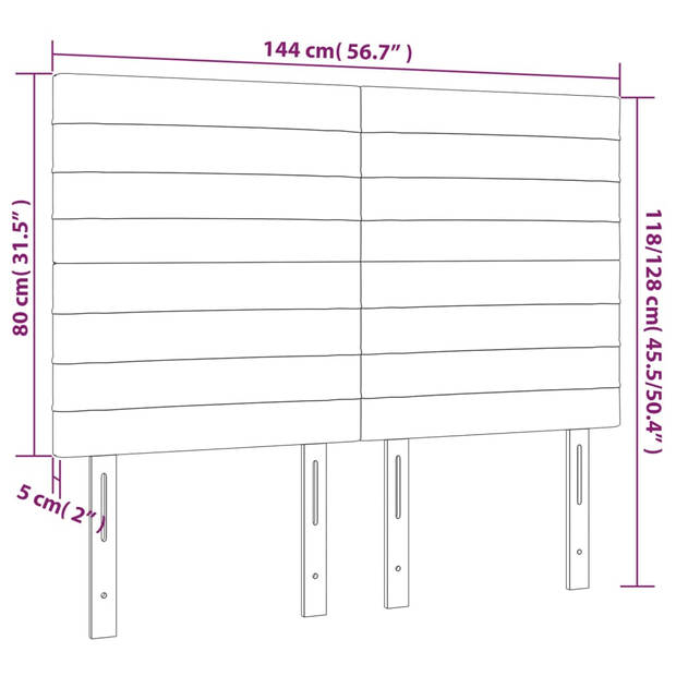 vidaXL Hoofdborden 4 st 72x5x78/88 cm fluweel donkergroen