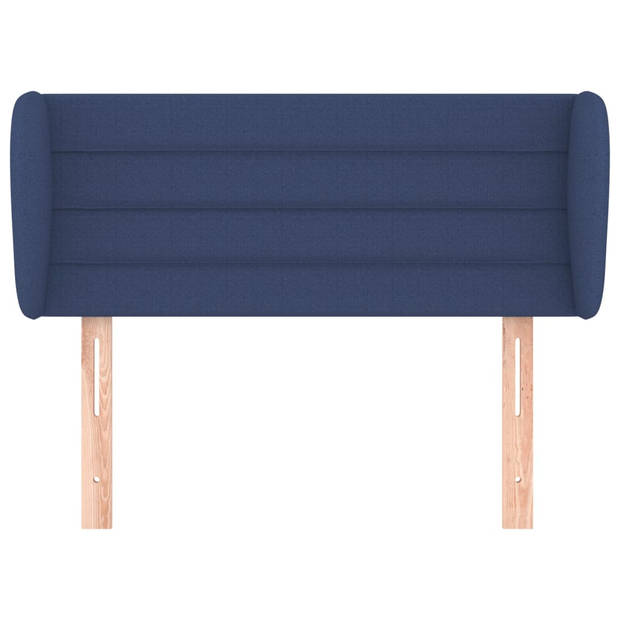 vidaXL Hoofdbord met randen 103x23x78/88 cm stof blauw